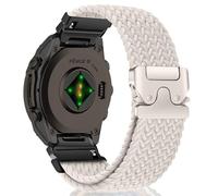 MiKoyi 20 mm QuickFit Correa para Garmin Fenix 8 43 mm/7S Pro Solar/7S/6S/6S Pro/5S/5S Plus, Nylon Deportivo Trenzado Correas de Repuesto para Descent Mk3S/Mk3Si/Mk2S/D2 Delta S, Blanco Roto