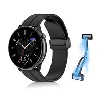 MiKoyi 20 mm Silicona Correa Compatible con Amazfit Active/Amazfit GTR Mini/Amazfit GTS 4 Mini/GTS 4/GTS 2, Magnética Pulseras de Repuesto de Silicona Suave para Amazfit Bip 3/Bip 3 Pro, Negro