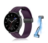 MiKoyi 20 mm Silicona Correa Compatible con Amazfit Active/Amazfit GTR Mini/Amazfit GTS 4 Mini/GTS 4/GTS 2, Magnética Pulseras de Repuesto de Silicona Suave para Amazfit Bip 3/Bip 3 Pro, Violeta