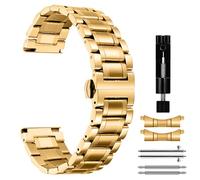 MiKoyi 22 mm Correa Compatible con Huawei Watch GT 5 Pro 46 mm/Watch GT 5 46 mm/Watch GT4 46 mm, Correa Acero Inoxidable Metal Liberación Rápida Pulsera de Repuesto Band para Huawei Watch Buds, Oro