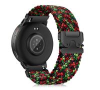 MiKoyi 22 mm Correa para Amazfit Active Max/T-Rex 3 Pro 48 mm/Balance 2/Balance/Bip 6/5/5 Unity/Cheetah/Cheetah Pro, Nylon Deportivo Trenzado Correas de Repuesto para Amazfit GTR 4, Rojo Verde