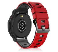 MiKoyi 22 mm Silicona Correa Compatible con Amazfit Bip Max/Active Max/T-Rex 3 Pro 48 mm/Balance 2/Balance/Bip 6/Bip 5, Suave Deportivo Correa de Repuesto para Amazfit Cheetah Pro, Rojo Negro