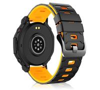 MiKoyi 22 mm Silicona Correa Compatible con Amazfit Bip Max/Active Max/T-Rex 3 Pro 48 mm/Balance 2/Balance/Bip 6/Bip 5, Suave Deportivo Correa de Repuesto para Amazfit Cheetah Pro, Negro Naranja
