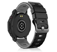 MiKoyi 22 mm Silicona Correa Compatible con Amazfit Bip Max/Active Max/T-Rex 3 Pro 48 mm/Balance 2/Balance/Bip 6/Bip 5, Suave Deportivo Correa de Repuesto para Amazfit Cheetah Pro, Negro Gris