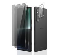 MiKoyi Anti-Espía Protector de Pantalla Privacidad Compatible con Sony Xperia 1 V 5G, [2+2 Piezas] Protector de Lente de Cámara Cristal Templado Dureza 9H Vidrio Templado para Sony Xperia 1 V