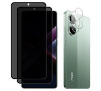 MiKoyi Anti-Espía Protector de Pantalla Privacidad para Xiaomi Poco X7 Pro 5G, Protector de Lente de Cámara Cristal Templado Dureza 9H Anti-Spy Vidrio Templado para Xiaomi Poco X7 Pro 5G