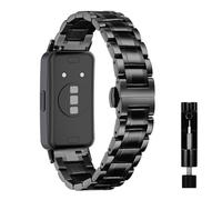 MiKoyi Correa Compatible con Huawei Band 10/9 / 8, Correa Acero Inoxidable Metal Liberación Rápida Pulsera de Repuesto Band para Huawei Band 10/9 / 8, Negro