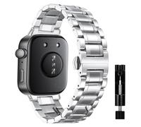 MiKoyi Correa Compatible con Huawei Watch Fit 5 Pro/Fit 5 / Fit 4 Pro/Fit 4 / Fit 3, Correa Acero Inoxidable Metal Pulsera de Repuesto Band para Huawei Watch Fit 5 Pro/5/4 Pro/4/3, Plata