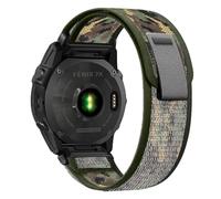 MiKoyi Correa de nailon de 26 mm para Garmin Tactix 8 de 51 mm/Quatix 8 de 51 mm, ajuste rápido, cómoda, transpirable, correa de repuesto para Garmin Fenix 8 51mm/7X Pro/7X/6X/6X Pro/5X - Camuflaje