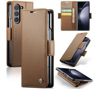 MiKoyi Funda Compatible con Samsung Galaxy Z Fold 6 con Tapa 【Ranura para Tarjeta】【Cierre Magnético】【Función Soporte】, Wallet Flip Caso Cubierta Case Carcasa para Samsung Galaxy Z Fold 6 - Marrón