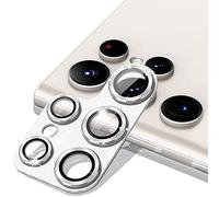 MiKoyi Protector de Lente de Cámara Compatibile con Samsung Galaxy S23 Ultra 5G, Cámara Protector de Pantalla Cristal Templado Anti-Arañazos Aleación de Alumio Protector Camara para S23 Ultra Plata