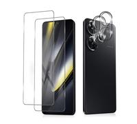 MiKoyi Protector de Pantalla Compatible con Xiaomi Poco F6 5G Cristal Templado Película Protector Vidrio Templado Protector de Lente Cámara Dureza 9H Ultra HD 2+2 Piezas para Xiaomi Poco F6 5G
