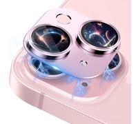 MiKoyi Protector Lente Cámara Compatible con iPhone 15/iPhone 15 Plus Cámara Protector Pantalla Cristal Templado Anti-Arañazos Aleación Alumio Protector Camara para iPhone 15/15 Plus Rosa
