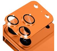 MiKoyi Protector Lente Cámara Compatible con iPhone 17 Pro, Cámara Protector Pantalla Cristal Templado Anti-Arañazos Aleación Alumio Protector Camara para iPhone 17 Pro, Naranja