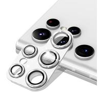 MiKoyi Protector Lente Cámara para Samsung Galaxy S24 Ultra, Cámara Protector Pantalla Cristal Templado Anti-Arañazos Aleación Alumio Protector Camara para Samsung Galaxy S24 Ultra, Plata