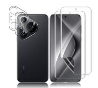 MiKoyi Protector Pantalla para Huawei Pura 70 Pro 5G, [2+2 Piezas] TPU Película Protectora Flexible Curva + 3D Cbertura Completa Protector de Lente Cámara Vidrio Templado para Huawei Pura 70 Pro 5G