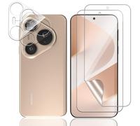 MiKoyi Protector Pantalla para Huawei Pura 80 Pro 5G, [2+2 Piezas] TPU Película Protectora Flexible Curva + 3D Cbertura Completa Protector de Lente Cámara Vidrio Templado para Huawei Pura 80 Pro 5G