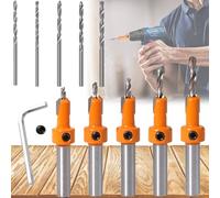 Mikqky 10 Piezas Kit de Brocas Avellanadoras, Juego de Puntas Avellanadoras Para Madera, Taladro Avellanado Con Mango de 8 mm, Hss Countersunk Broca Set, Per Legno e Plastica(2,8/3/3,2/3,5/4 mm)