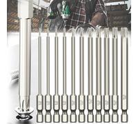 Mikqky 11 Piezas 100 mm Destornillador Allen, Punta De Tornillo De Seguridad, Destornillador Hexagonal Torx Largo, Magnético Hexagonal Torx Tornillo 1/4, (T6/T7/T8/T9/T10/T15/T20/T25/T27/T30/T40)