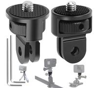 Mikqky 2 Piezas Adaptador De Trípode De Cámara 1/4 Aluminio, Giratorio 360°, para Sony, SJCAM, Xiaomi (Negro)