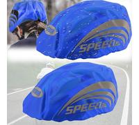Mikqky 2 Piezas Funda Casco Bicicleta Impermeable, Funda para Lluvia para Casco De Bicicleta, Funda Impermeable para Casco De Bicicleta, Protector De Lluvia para Casco con Reflectante(Azul)(80cm)