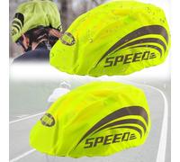 Mikqky 2 Piezas Funda Casco Bicicleta Impermeable, Funda para Lluvia para Casco De Bicicleta, Funda Impermeable para Casco De Bicicleta, Protector De Lluvia para Casco con Reflectante(Verde)(80cm)