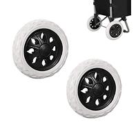 Mikqky 2 Piezas Ruedas de Repuesto para Carrito Negro, Goma Reemplazo Ruedas de Carrito Compra, Rueda de Repuesto de Goma para Carritos de Compra, Adecuado para Carritos de Compras