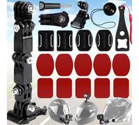 Mikqky 20 Piezas Accesorios para Casco Gopro, Soporte De Casco para Gopro, Pegatina Soporte Casco Cámara Accesorios, Soporte Curvado y Plano per Action Camara, Soporte para Casco De Cámara para Gopro