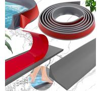 Mikqky 2m Umbral De Puerta De Ducha Plegable, Barrera De Agua Para Ducha, Tira De Retención De Impermeable Autoadhesiva, Borde Para Plato De Ducha Flexible Que Evita La Salida De Agua (Gris)
