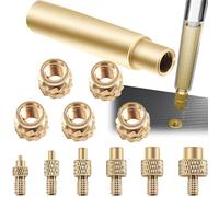 Mikqky 6 Piezas Puntas De Soldador Impresora 3D, Puntas De Soldador Para Insertos De Rosca, Insertos Roscados Hembra Tuercas, Puntas Para Insertos Roscados M2 (M2,5) / M3 / M4 / M5 / M6 / M8-1/4"