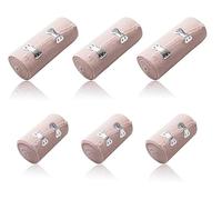 Mikqky 6 Piezas Vendaje elástico, Vendaje de fijación elástica médica, Vendaje fijo, Vendas deportivas para lesiones, Vendas de compresión para deporte, Vendas Elásticas de Algodón