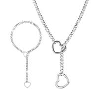 Mikqky Collar De Corazón Ajustable En Y - Cadena De Lujuria Gótica Cubana Para Mujer (60 Cm/23,6 Pulgadas)