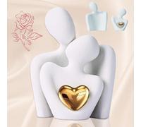 Mikqky Figura R-omántica de P-areja Estatua de Pareja de Cerámica, Figura Abstracta Romántica Moderna de Cerámica, Figurines de Pareja Amor Figura Abstracta Romántica, Mini Estatua de Pareja