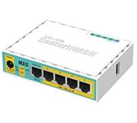 Mikrotik hex poe lite router ethernet rápido blanco