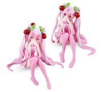 Miku Figuras, Adorno para Tarta, Anime Figuras Hatsune Modelo de Personaje de PVC, Cumpleaños Regalos, Modelo Juguetes Coleccionando para Niñas Cumpleaños -2pc