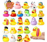 Mikulala 24PCS Patitos de Goma Juguetes de Baño - Patitos Novedosos de Colores para Decoración Bolsas de Fiesta de Cumpleaños y Premios Escolares para Niños