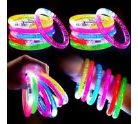 Mikulala 36 pulseras intermitentes con luz LED para rellenar bolsas de fiesta, juguetes que brillan en la oscuridad, regalos de Pascua para niños y adultos