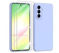 MIKULLE Funda para Samsung Galaxy A56 5G con Cristal Templado Protector de Pantalla,Ultra Slim Protectora Anti-Choques Carcasa de Silicona Líquida TPU Suave Case Cover - Púrpura1