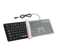 MIKUSO Teclado silencioso con cable para computadora con cubierta, sensación cómoda al tacto, caracteres grabados con láser, 12 teclas multimedia, interfaz USB adecuado para computadora portátil