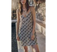 Mikuta The Black Printed Short Crinkle Dress Black Talla: S | Mini Vestidos Outlet | Mujer | Negro
