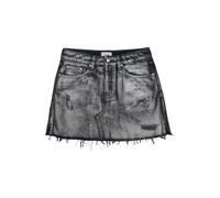 Mikuta The Black Shimmer Slit Denim Skirt Talla: S | Mini Faldas Outlet | Mujer | Negro