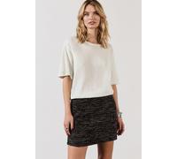 Mikuta The Black Sparkly Short Straight Tweed Skirt Talla: M | Mini Faldas Outlet | Mujer | Negro