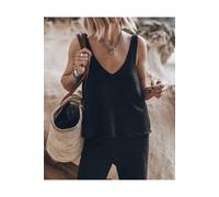 Mikuta The Black Thin Knitted Tank Top Talla: XL | Camisetas de Tirantes Outlet | Mujer | Negro