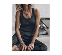 Mikuta The Dark Glitter Ribbed Tank Top Talla: M | Camisetas de Tirantes Outlet | Mujer