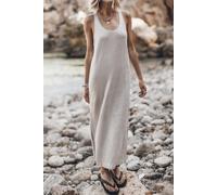 Mikuta The Light Sparkly Linen Twisted Tank Dress White Talla: L | Vestidos Maxi Outlet | Mujer | Blanco