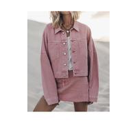 Mikuta The Pink Cropped Denim Jacket Talla: M | Chaquetas Vaqueras Outlet | Mujer | Rosa