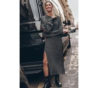 Mikuta The Silver Sparkly Loose Longsleeve Dress Talla: XS | Vestidos Maxi Outlet | Mujer | Gris