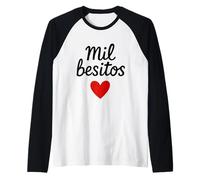 Mil Besitos Mil Besos Pequeños Hombres Mujeres Niños Regalo Camiseta Manga Raglan