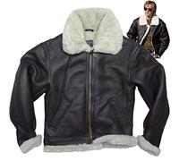 Mil-Tec US Bomber Lambskin, chaqueta de cuero L male Marrón Oscuro/Blanco
