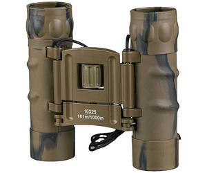 Mil-Tec Binocular Plegable Gen II 10x25 Viaje Práctico Pequeño Bolsa Desert